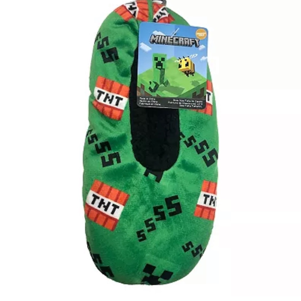 Boys Minecraft Snuggle Toe Slipper Socks, Size 7-10